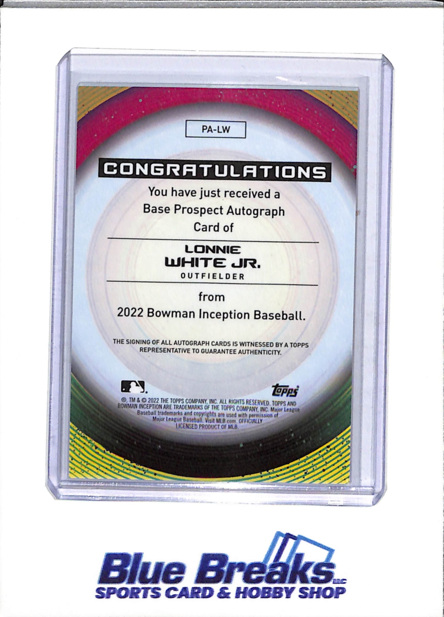 2022 Topps - Bowman - Inception Auto - Lonnie White Jr - 14/25 - #PA-LW - Baseball - Pirates