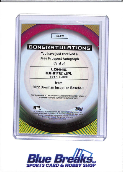 2022 Topps - Bowman - Inception Auto - Lonnie White Jr - 14/25 - #PA-LW - Baseball - Pirates