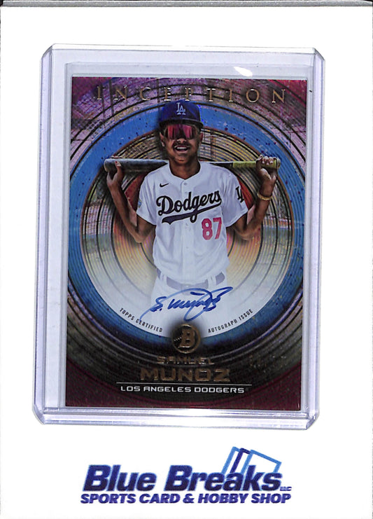 2022 Topps - Bowman - Inception Auto - Samuel Munoz - 38/75 - #PA-SM - Baseball - Dodgers