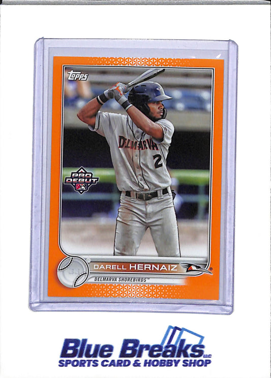 2022 Topps - Pro Debut - Orange Border - Darell Hernaiz - 21/25 - #PD-10 - Baseball - Orioles