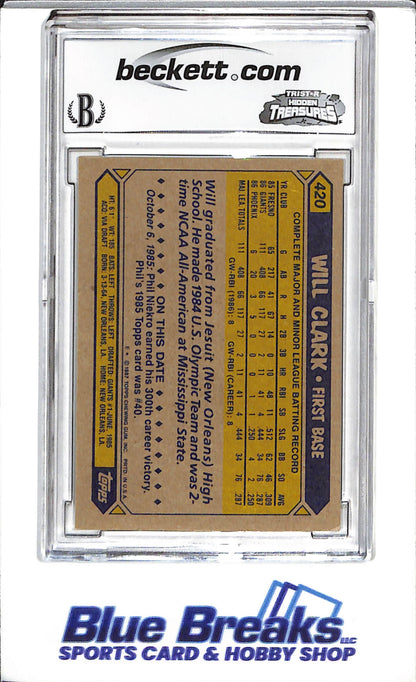 1987 Topps - Will Clark - BCCG 9 - #420 - Baseball - Giants