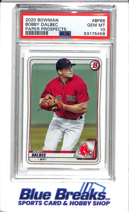 2020 Topps - Bowman - Paper Prospects - Bobby Dalbec - PSA10 - #BP-86 - Baseball - Red Sox