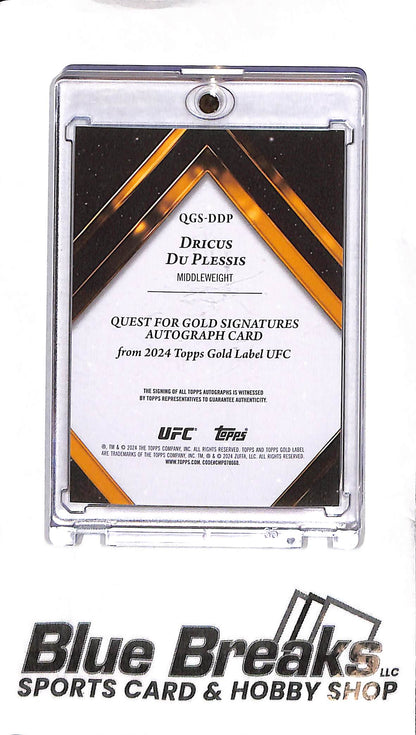 2024 Topps UFC Gold Label - Dricus Du Plessis Quest for Gold Auto - QGS-DDP 138/149 - UFC - Middleweight