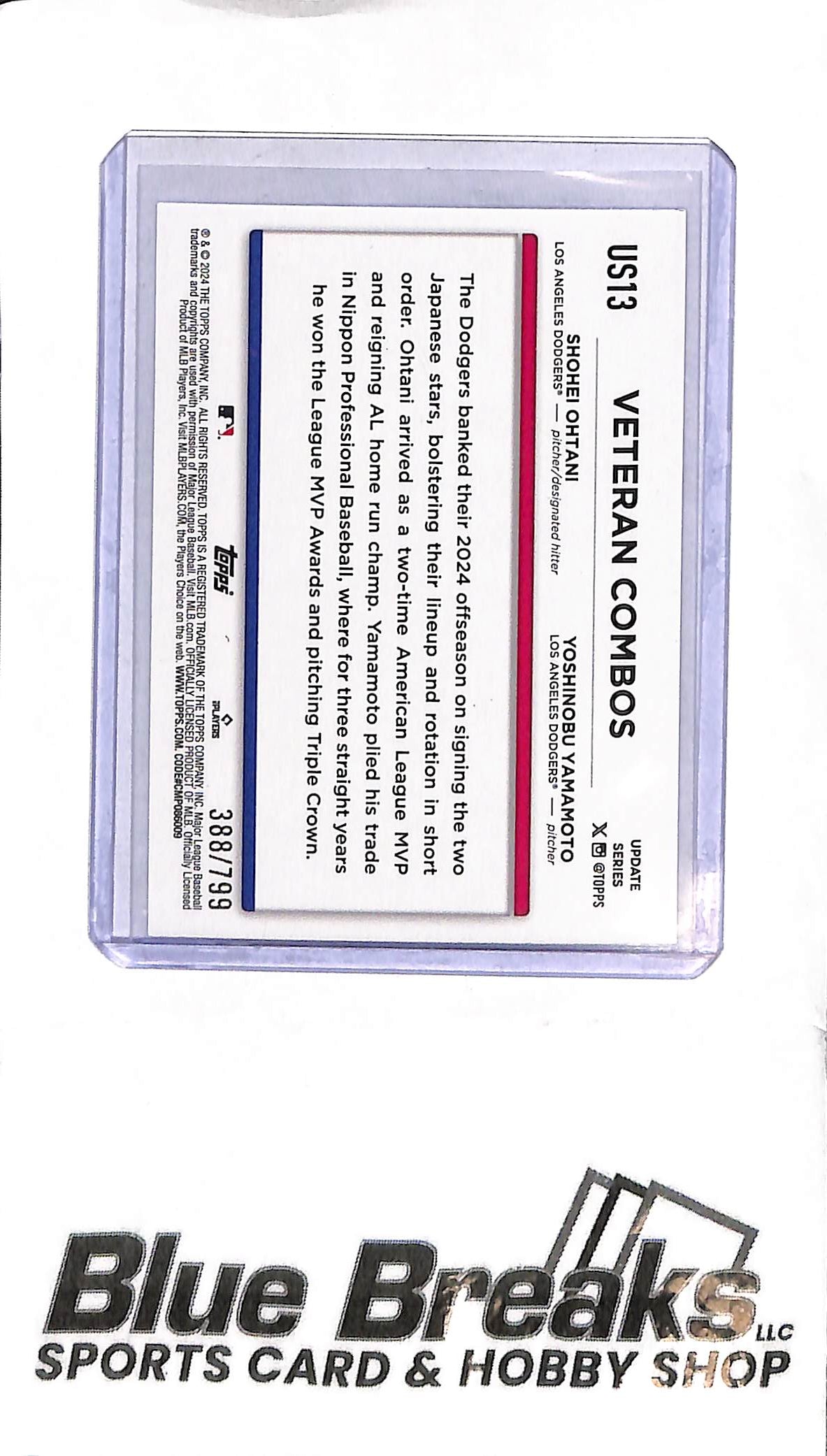 2024 Topps Update - Far East Faves Shohei Ohtani Yoshinobu Yamamoto - US13 388/799 - Baseball - Dodgers