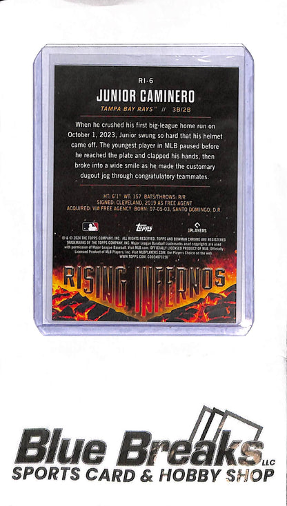 2024 Bowman Chrome - Junior Caminero - Rising Infernos - RI-6 131/150 - Baseball - Rays