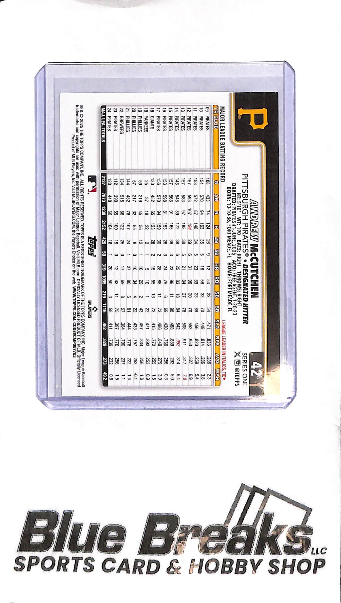 2025 Topps - Andrew McCutchen Full Bleed SP - #42 - Baseball - Pirates