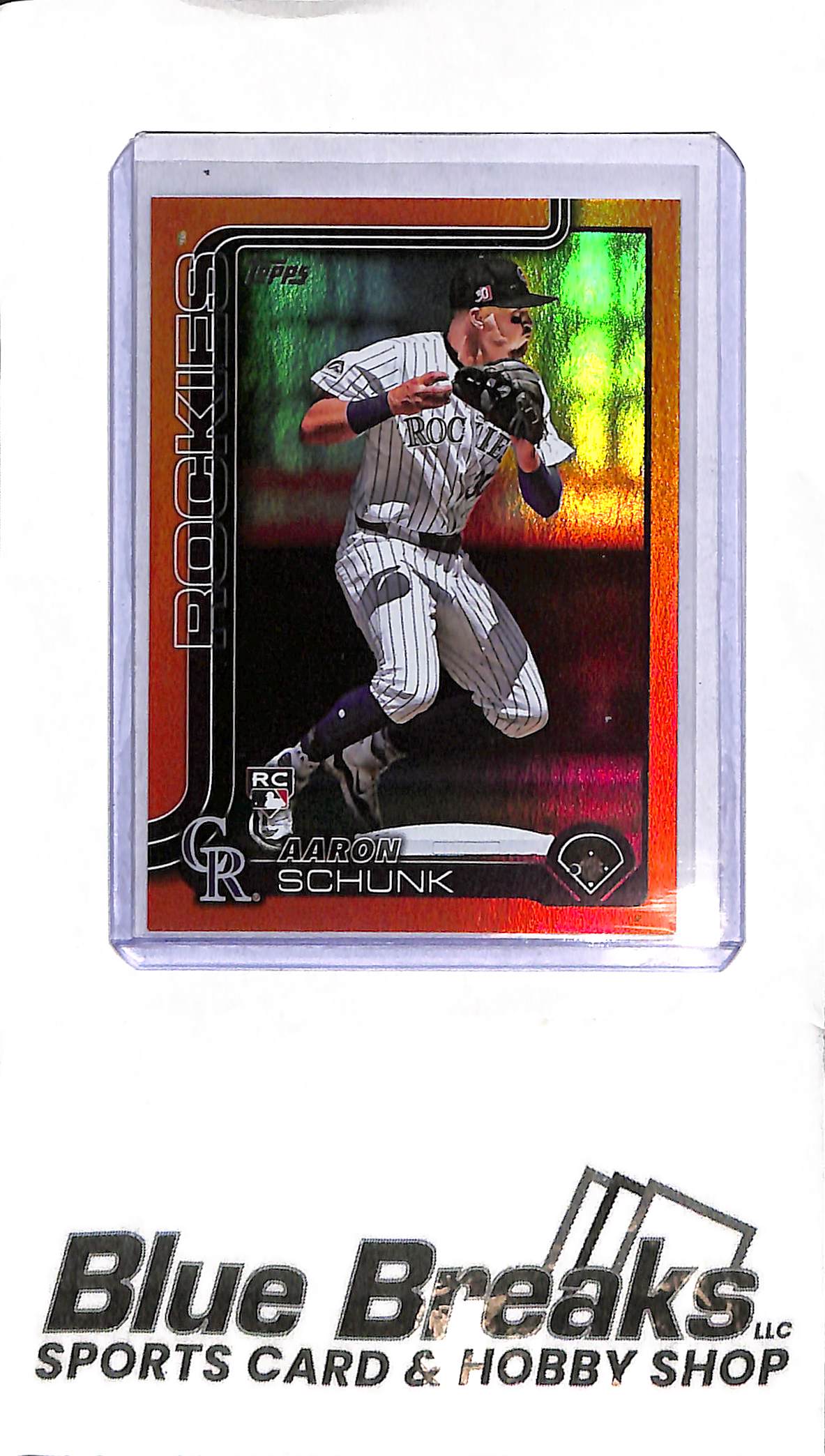 2025 Topps Series One - Aaron Schunk #196 - Orange 18/25 - RC - Baseball - Rockies