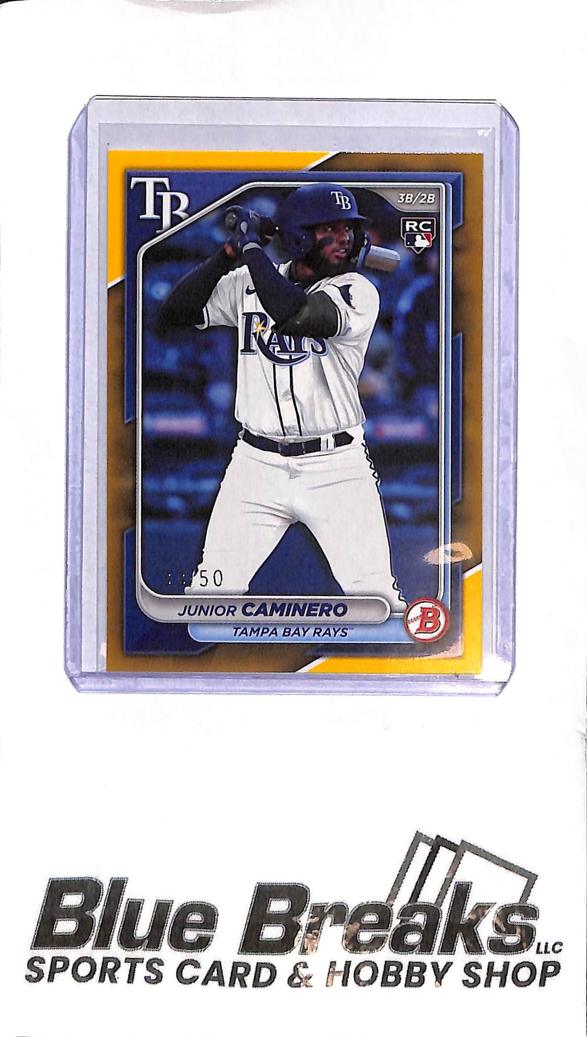 2024 Bowman - Junior Caminero RC #20 - Gold 33/50 - Baseball - Rays