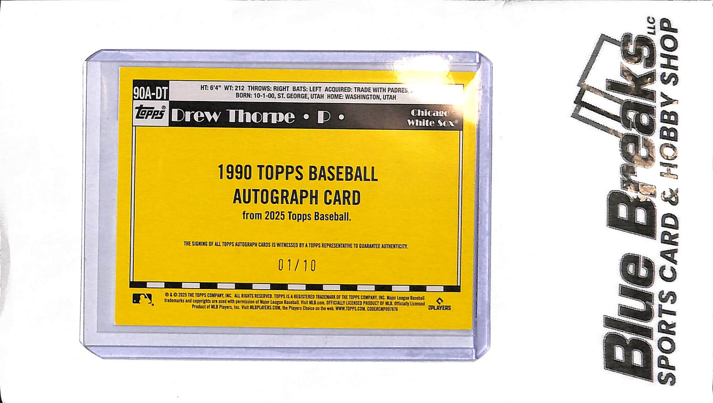 2025 Topps 35th Anniversary - Drew Thorpe Auto - 90A-DT - 01/10 - RC - Baseball - White Sox