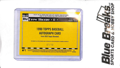 2025 Topps 35th Anniversary - Drew Thorpe Auto - 90A-DT - 01/10 - RC - Baseball - White Sox