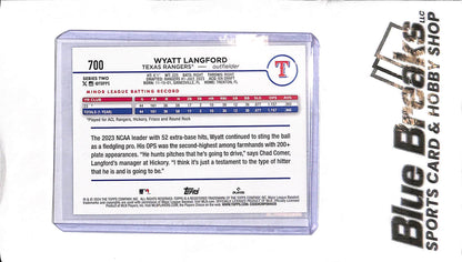 2024 Topps - Wyatt Langford - 700 - RC - Baseball - Rangers