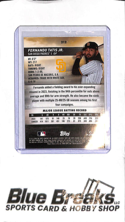 2024 Topps Stadium Club Chrome - Fernando Tatis Jr. - 212 - Orange Foil 83/99 - Baseball - Padres