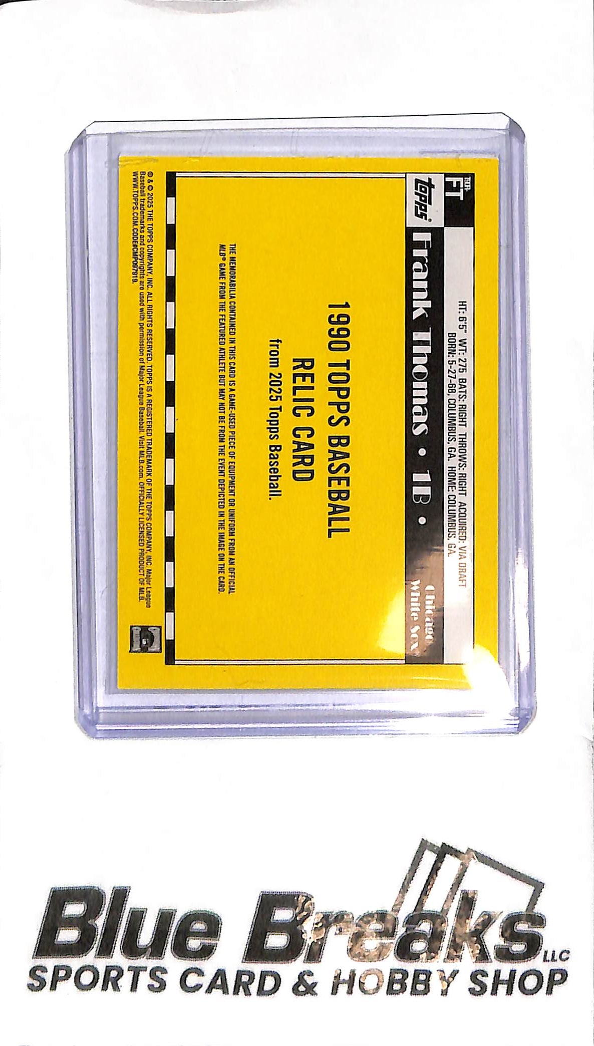 2025 Topps 35th Anniversary - Frank Thomas Relic- Baseball - White Sox