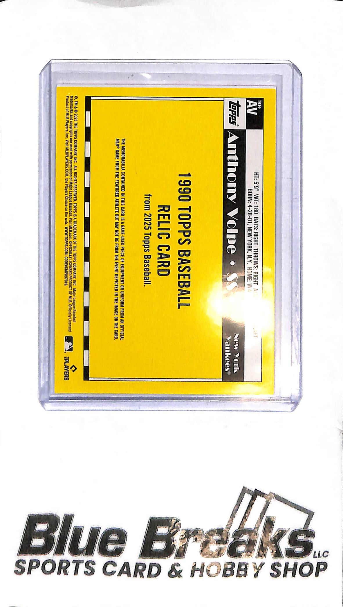 2025 Topps 35th Anniversary - Anthony Volpe Relic - 190R-AV - Baseball - Yankees