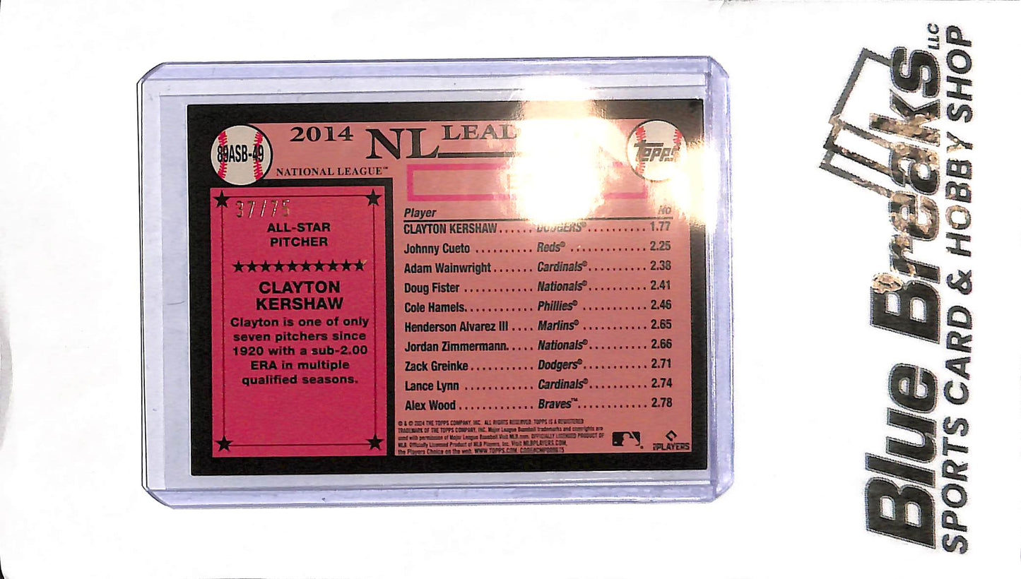 2024 Topps 35th Anniversary - Clayton Kershaw All Star Holo - 89ASB-49 - 37/75 - Baseball - Dodgers