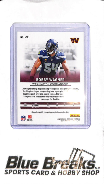 2024 Panini Prestige - Bobby Wagner Auto - 298 - Blue Foil 54/99 - Football - Commanders