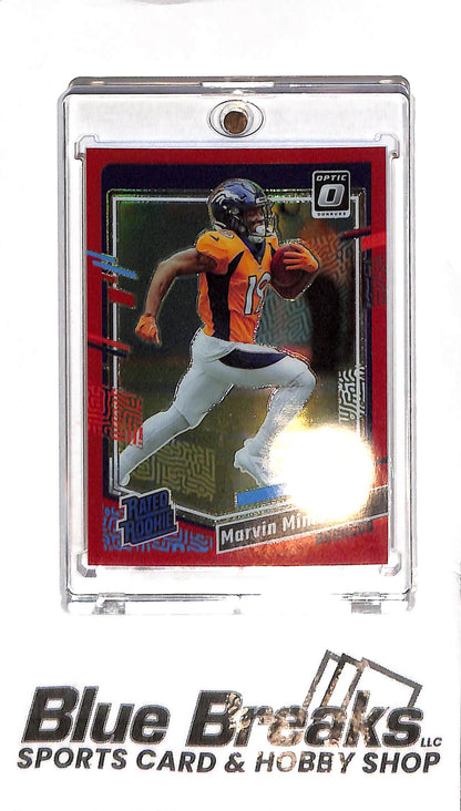 2023 Panini Optic - Marvin Mims - 231 - Red Foil 17/99 - RC - Football - Broncos