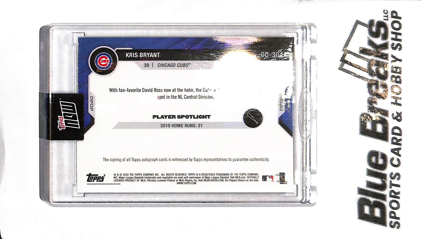 2020 Topps Now - Kris Bryant Auto - 0D-304A - 97/99 - Baseball - Cubs