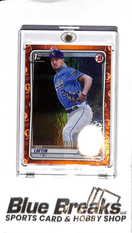 2020 Bowman - Nick Loftin 1st Edition - BD-14 - Orange 25/25 - RC - Baseball - Royals