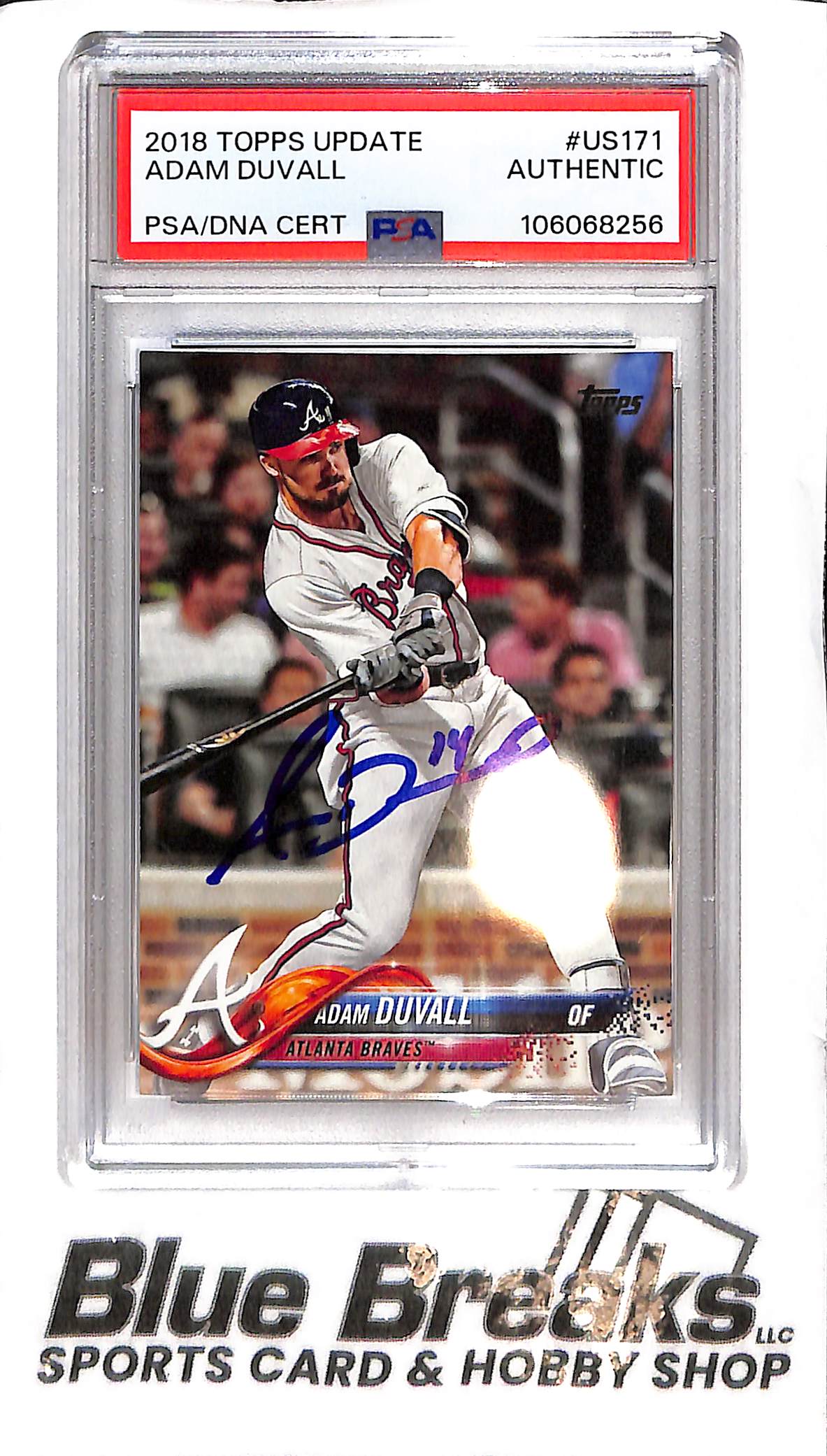 2018 Topps Update - Adam Duvall #US171 - In-Person Auto - PSA Authentic - Baseball - Braves