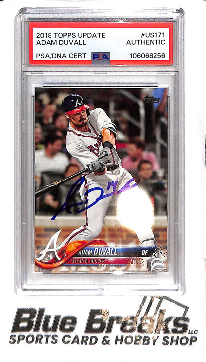 2018 Topps Update - Adam Duvall #US171 - In-Person Auto - PSA Authentic - Baseball - Braves