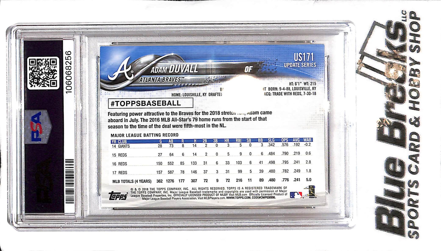 2018 Topps Update - Adam Duvall #US171 - In-Person Auto - PSA Authentic - Baseball - Braves