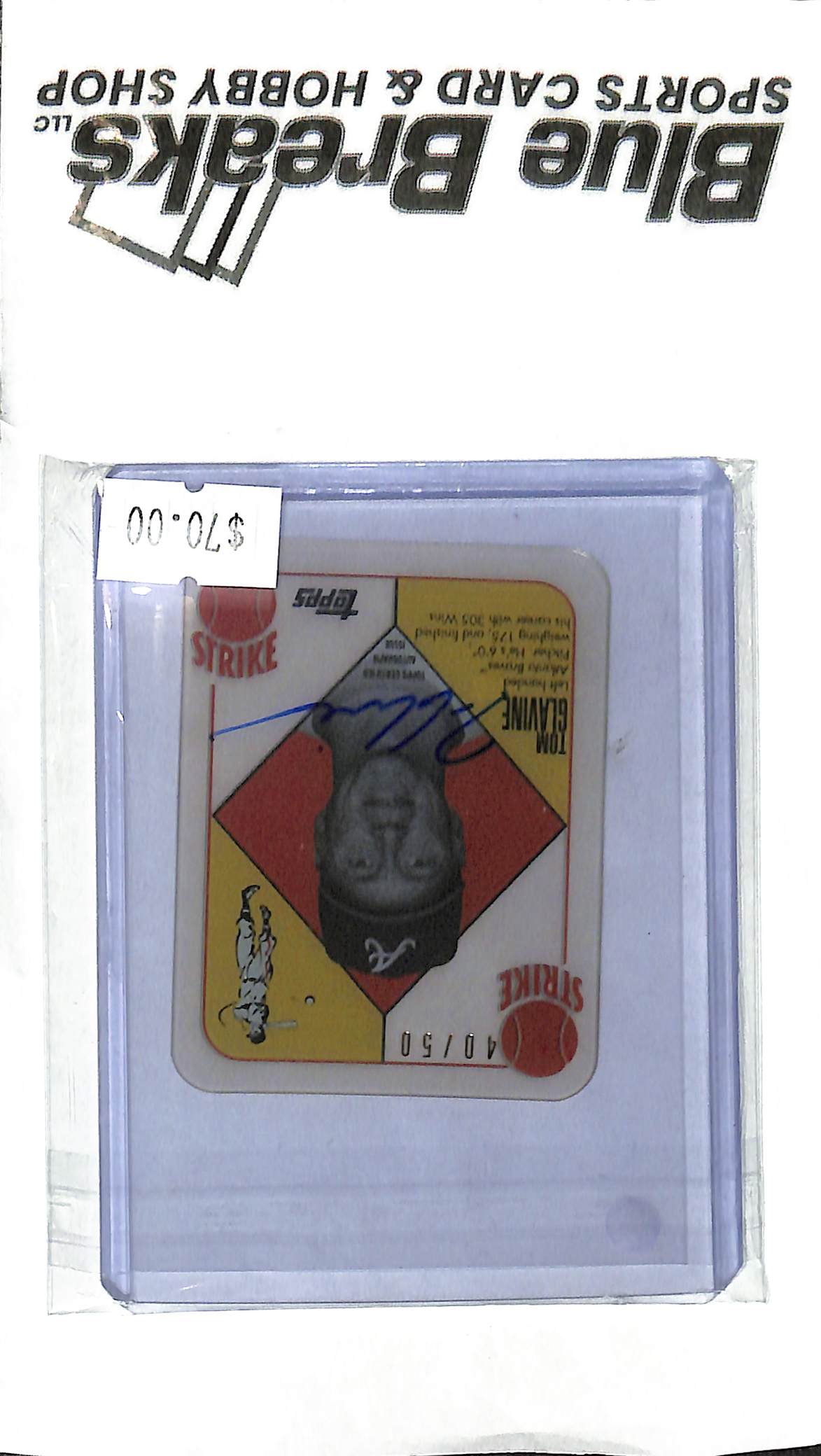 2020 Topps Clearly Authentic - Tom Glavine Auto - 51A-TG - Clear Mini 40/50 - Baseball - Braves