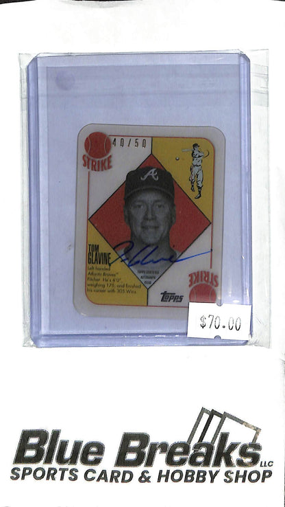 2020 Topps Clearly Authentic - Tom Glavine Auto - 51A-TG - Clear Mini 40/50 - Baseball - Braves