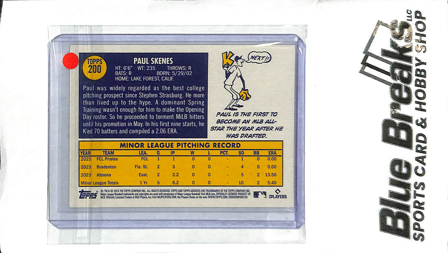 2024 Topps - Paul Skenes - RC - Baseball - Pirates