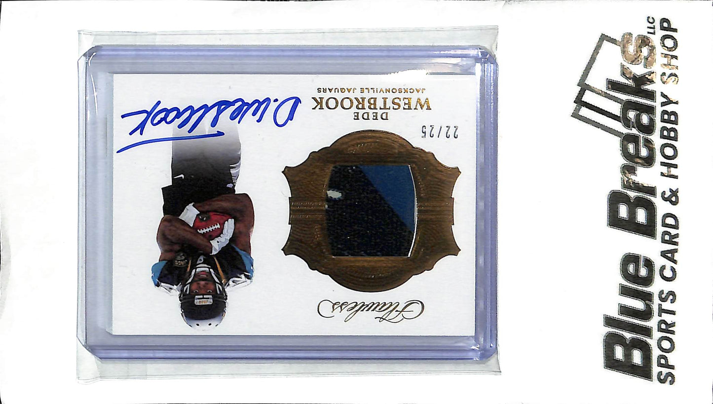 2017 Panini Flawless - Dede Westbrook Auto Relic - SG-DE - 22/25 - Football - Jaguars