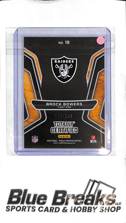 2024 Panini Totally Certified - Brock Bowers - 19 - Red Foil 113/249 - RC - Football - Raiders