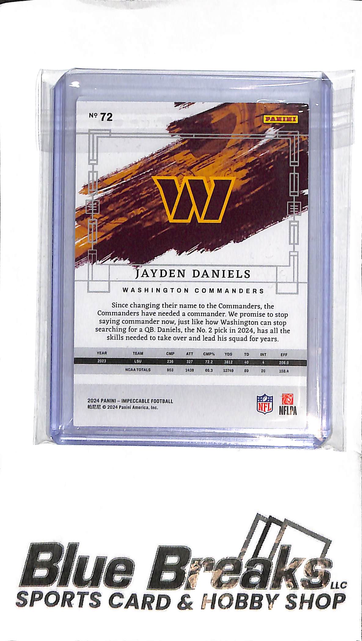 2024 Panini Impeccable - Jayden Daniels - #72 - 22/75 - RC - Football - Commanders