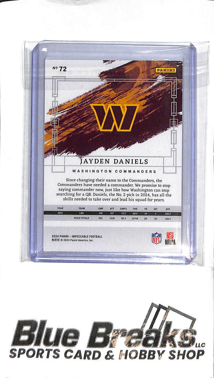2024 Panini Impeccable - Jayden Daniels - #72 - 22/75 - RC - Football - Commanders
