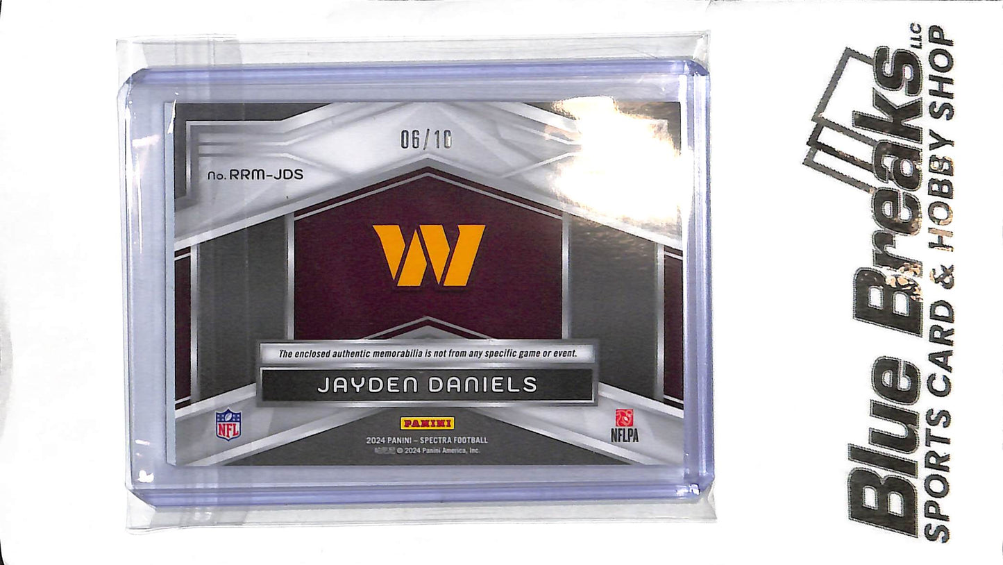2024 Panini Spectra - Jayden Daniels Relic - RRM-JDS - Prizm 6/10 - RC - Football - Commanders