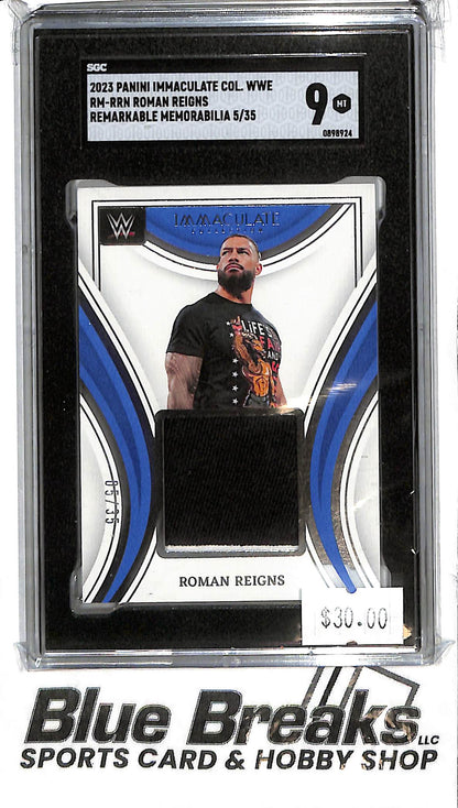 2023 Panini Immaculate - Roman Reigns Relic - SGC 9 Mt - RM-RRN - 5/35 - Fighting -WWE