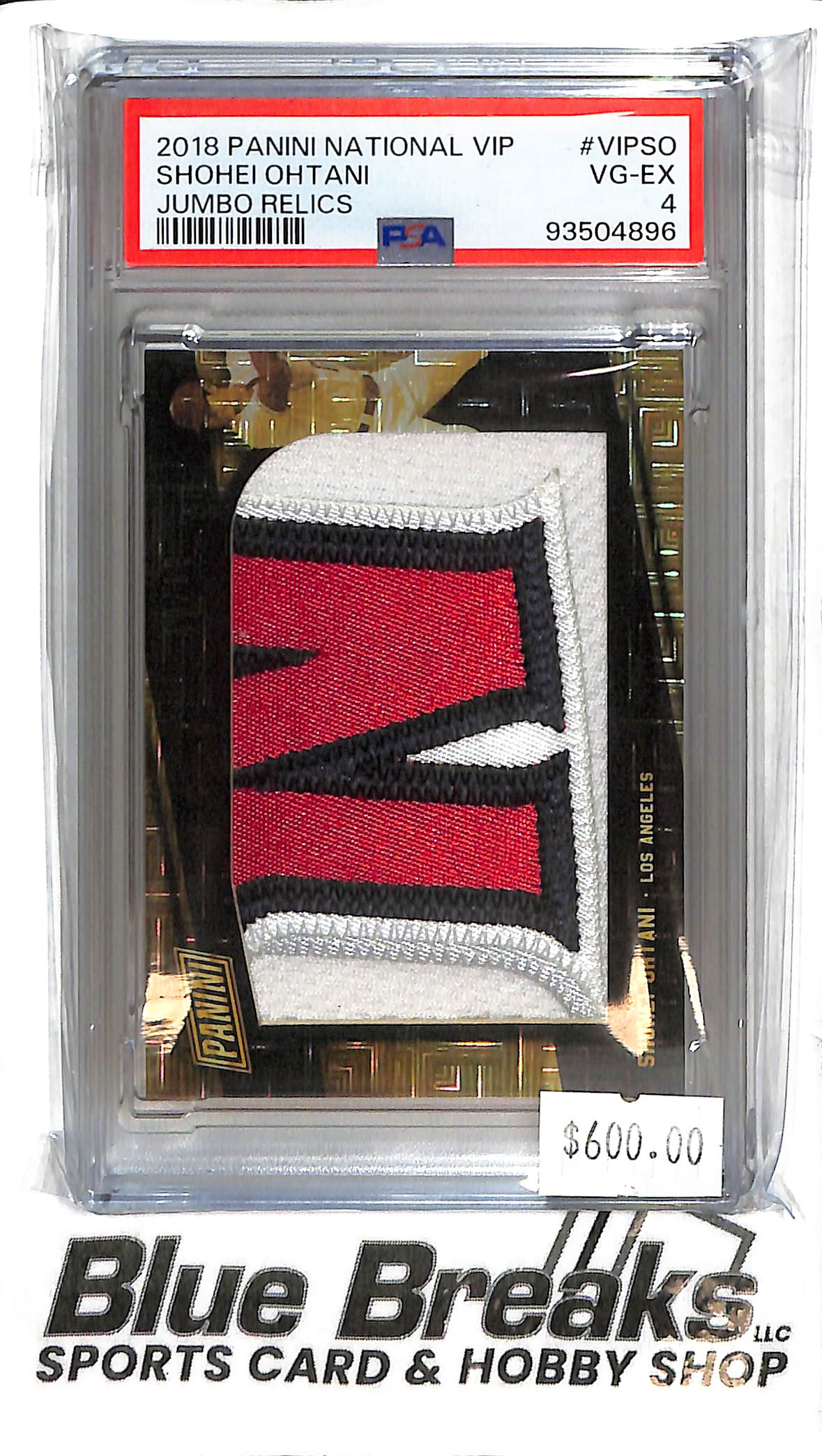 2018 Panini National VIP - Shohei Ohtani Jumbo Relic - PSA 4 - VIP-SO - Prizm 10/10 - Baseball - Angels