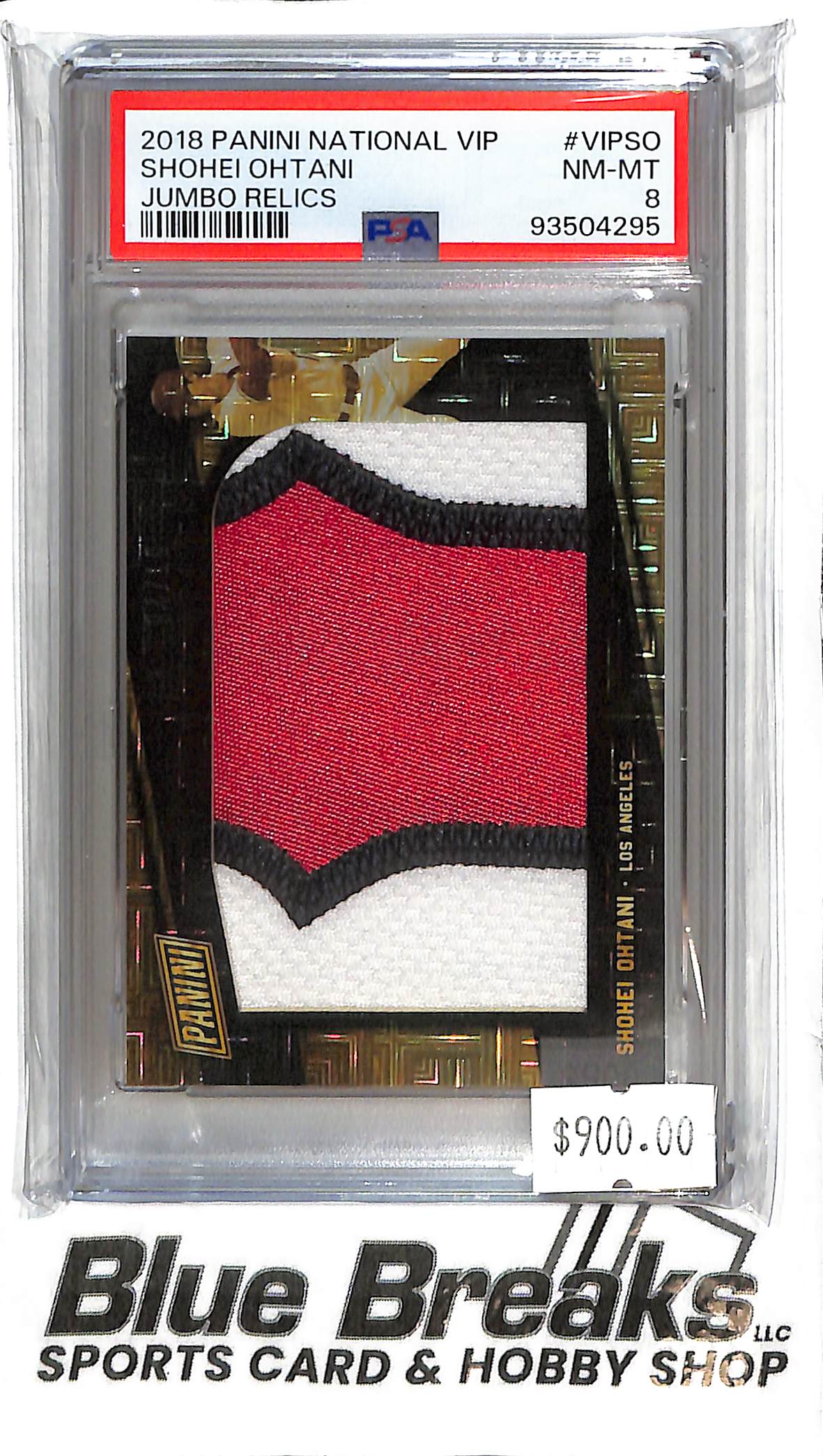 2018 Panini National VIP - Shohei Ohtani Jumbo Relic - PSA 8 NM-MT - VIP-SO - Prizm 4/10 - Baseball - Angels