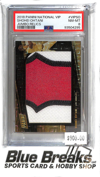 2018 Panini National VIP - Shohei Ohtani Jumbo Relic - PSA 8 NM-MT - VIP-SO - Prizm 4/10 - Baseball - Angels