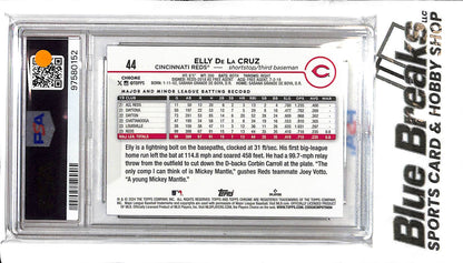 2024 Topps Chrome - Elly De La Cruz - PSA Mint 9 - Raywave #44 - RC - Baseball - Reds