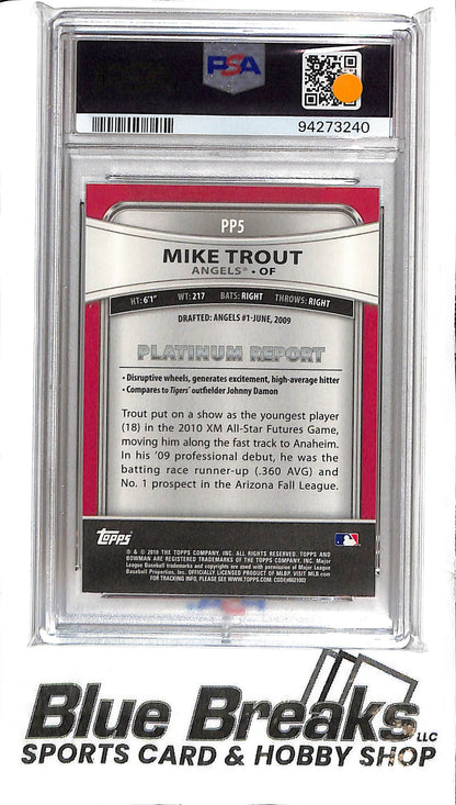 2010 Bowman Platinum - Mike Trout - PSA NM-MT 8 - Silver Foil PP5 - Baseball - Angels