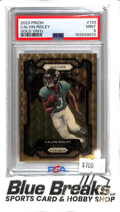 2023 Panini Prizm - Calvin Ridley - PSA Mint 9 - 133 - Gold Vinyl 3/5 - Football - Jaguars