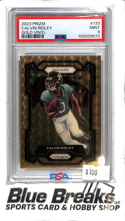 2023 Panini Prizm - Calvin Ridley - PSA Mint 9 - 133 - Gold Vinyl 3/5 - Football - Jaguars