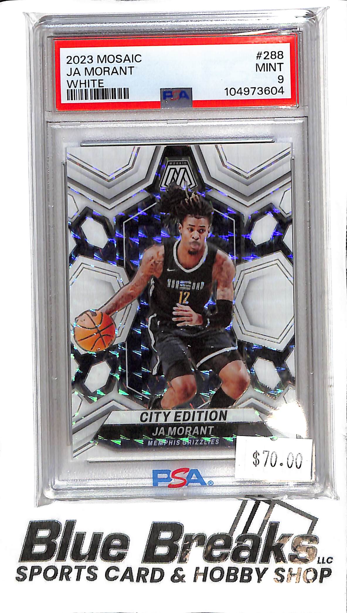 2023 Panini Mosaic - Ja Morant - PSA Mint 9 - 288 - White 23/25 - Basketball - Grizzlies