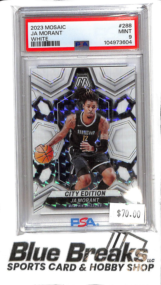 2023 Panini Mosaic - Ja Morant - PSA Mint 9 - 288 - White 23/25 - Basketball - Grizzlies
