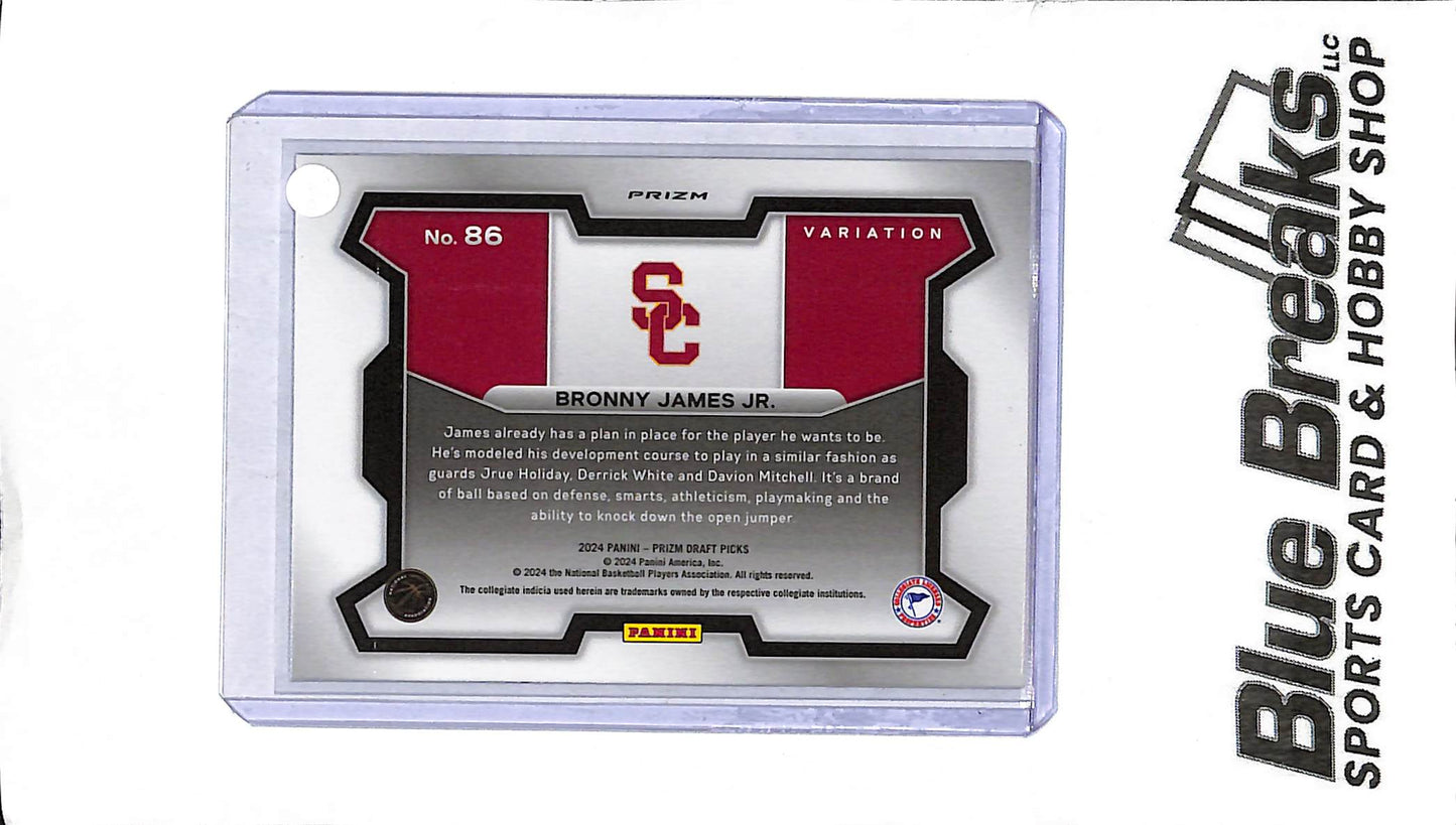 2024 Panini Prizm - Bronny James Jr. - Holo Waves #86 - RC - Basketball - Lakers