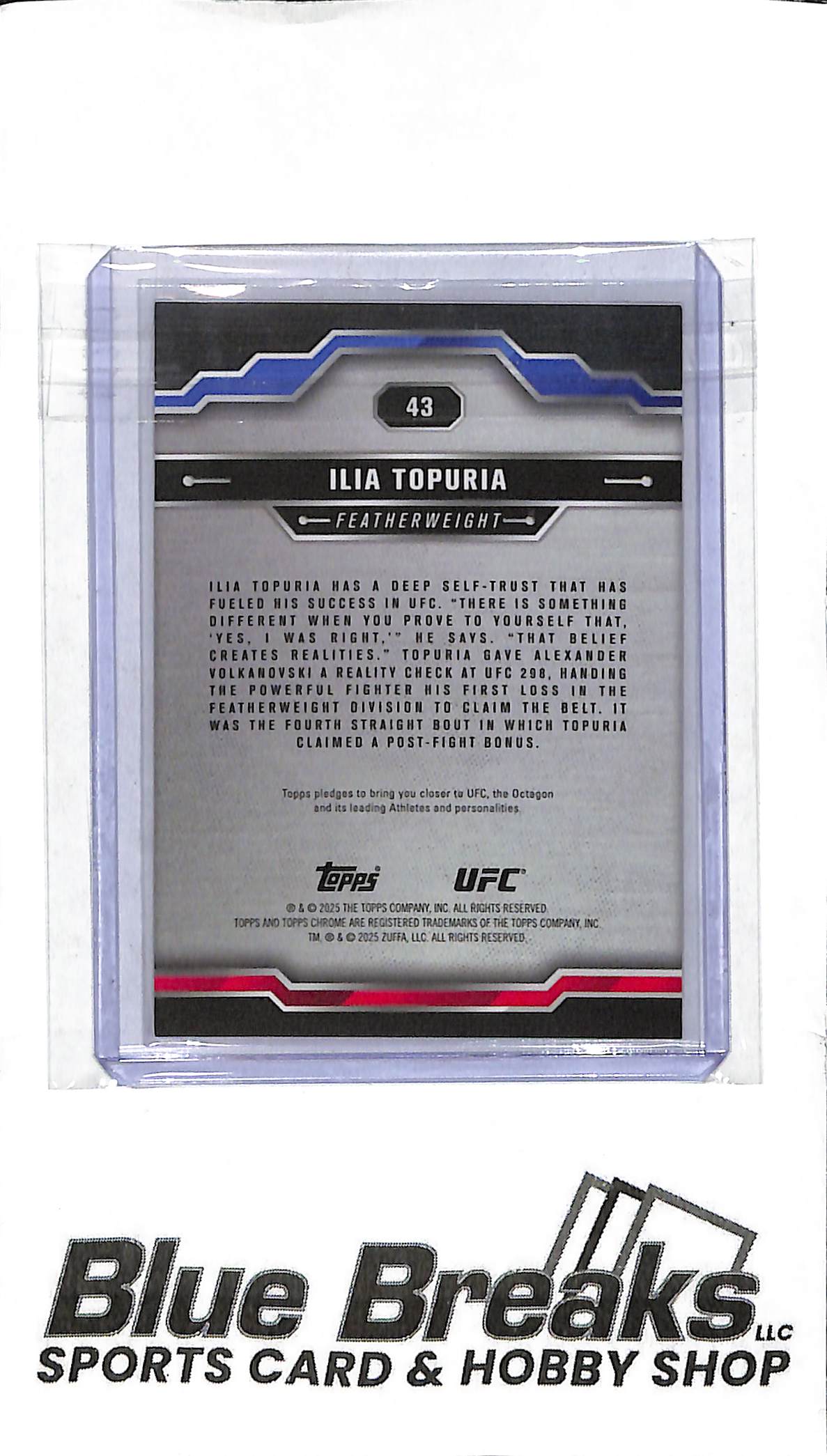 2025 Topps Chrome - Ilia Topuria - #43 - Red 5/5 - Fighting - UFC