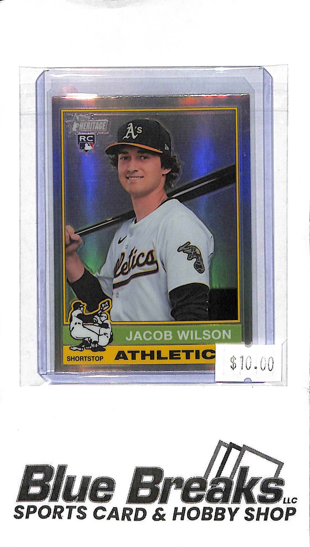 2025 Topps Heritage - Jacob Wilson - Holo #15 - RC - Baseball - Athletics