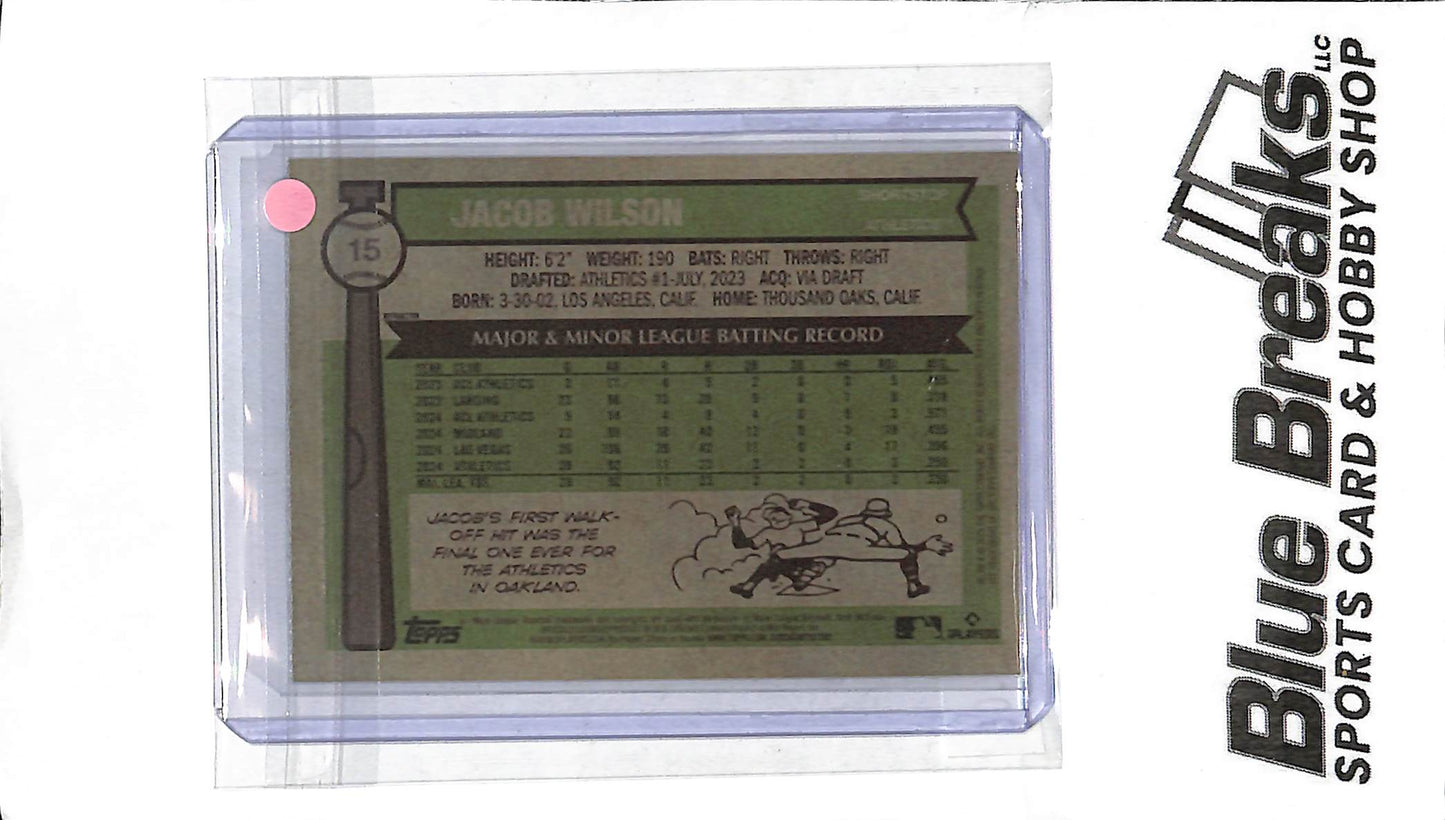 2025 Topps Heritage - Jacob Wilson - Holo #15 - RC - Baseball - Athletics