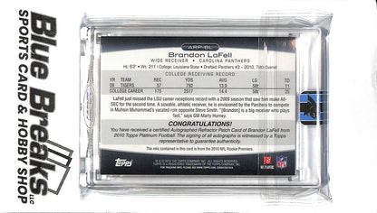 2010 Topps Platinum - Brandon LaFell Auto Relic - Gold Record ARP-BL - RC - Football - Panthers