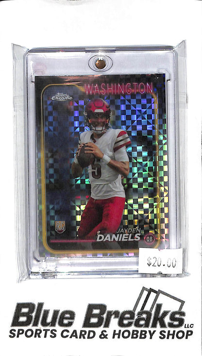 2024 Topps Chrome - Jayden Daniels - RC - Checkerboard Holo #201 - Football - Commanders
